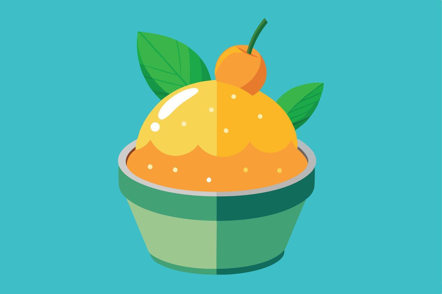 Vibrant Illustration of a Refreshing Orange Dessert in a Bowl vector