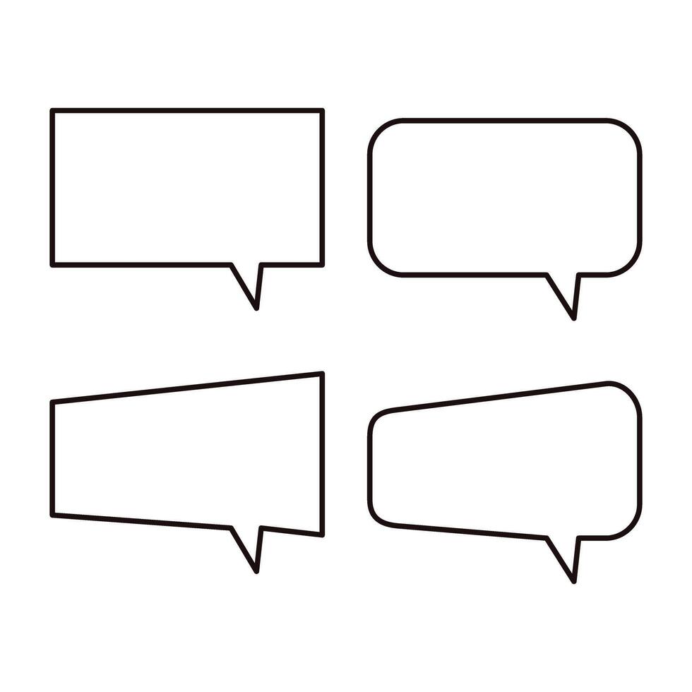 Simple illustration of square speech bubble vector