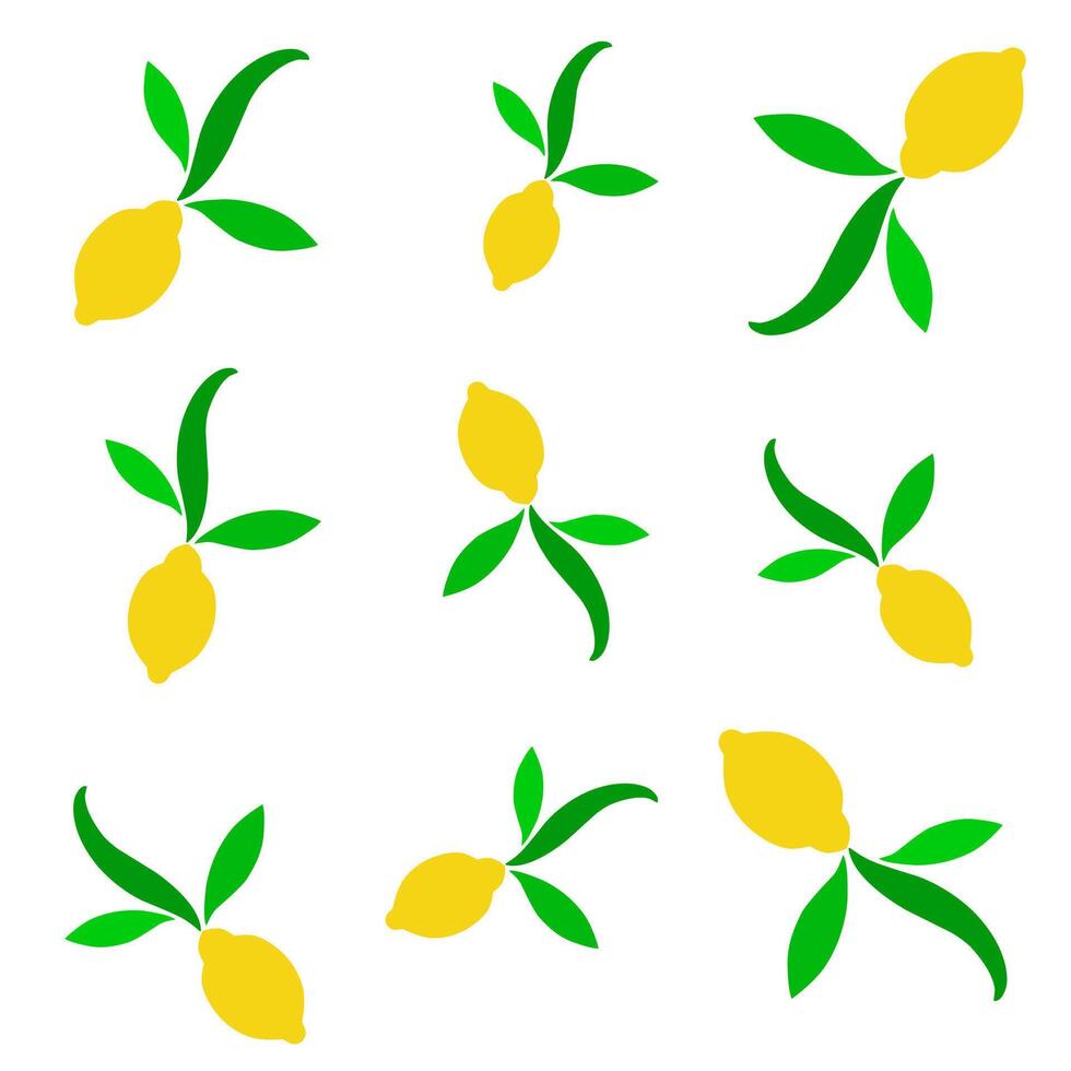 illustration flat design seamless pattern lemon fruit vector