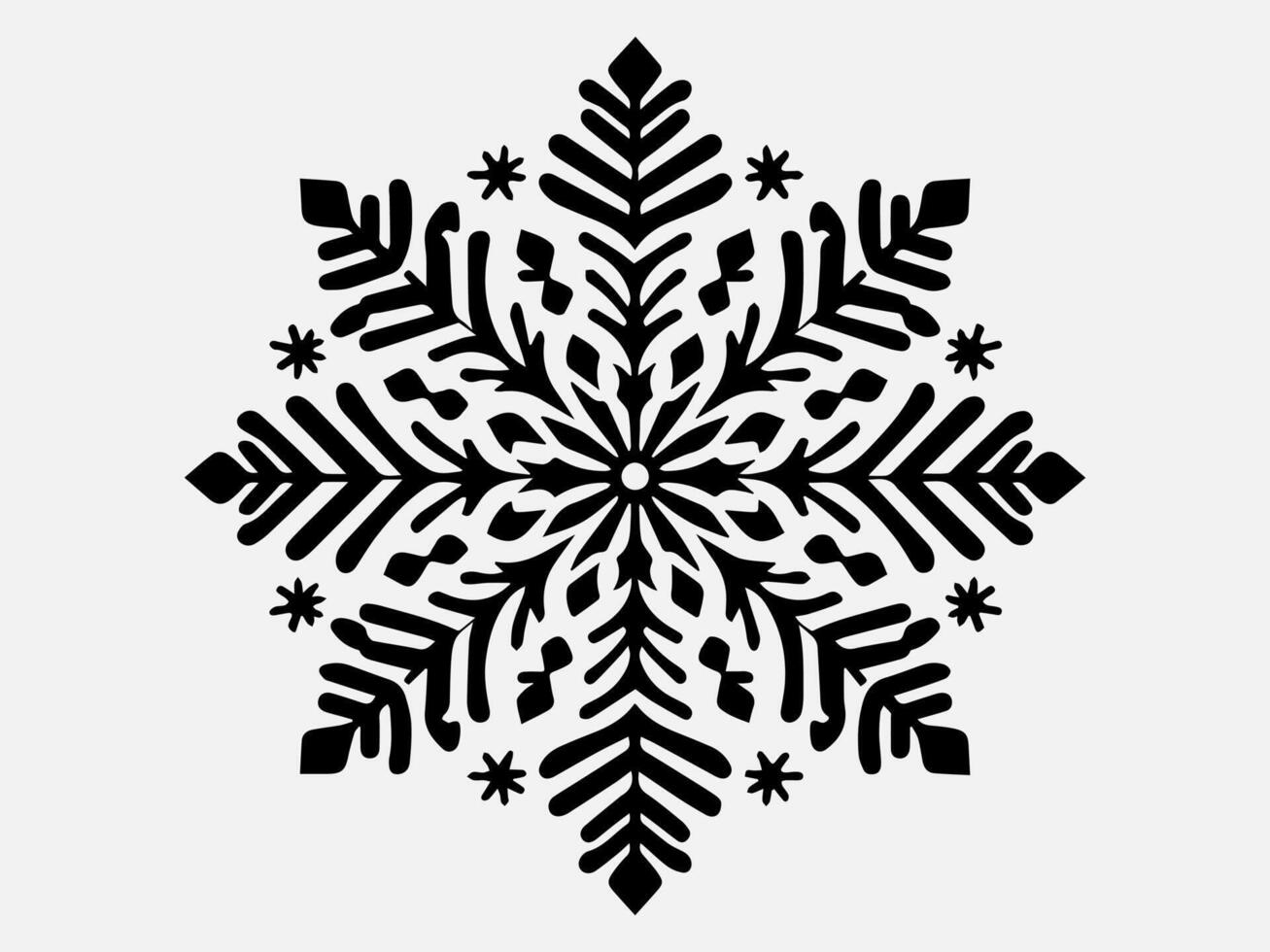 Minimal Snowflake Silhouette Illustration for Modern Decor vector