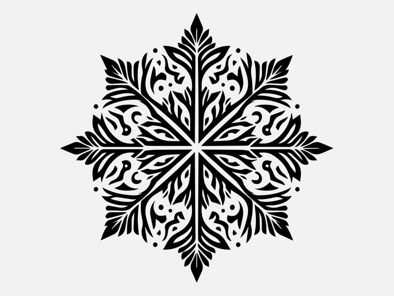 Abstract Snowflake Silhouette Illustration for Winter Themes vector