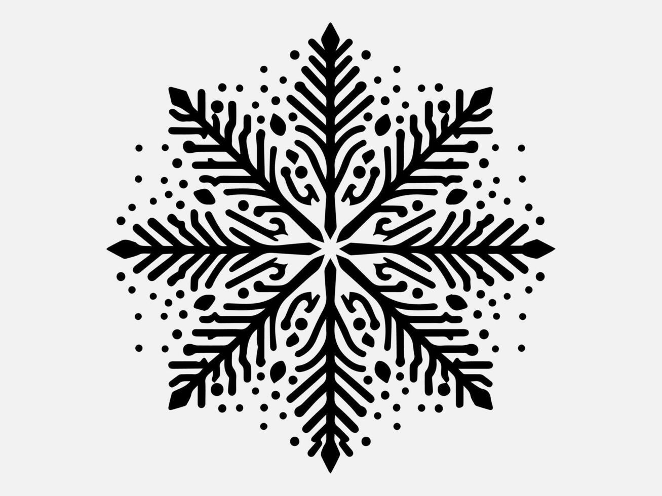 Geometric Snowflake Silhouette Illustration for Stylish Creations vector