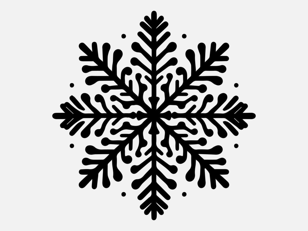 Whimsical Snowflake Silhouette Illustration for Festive Fun vector