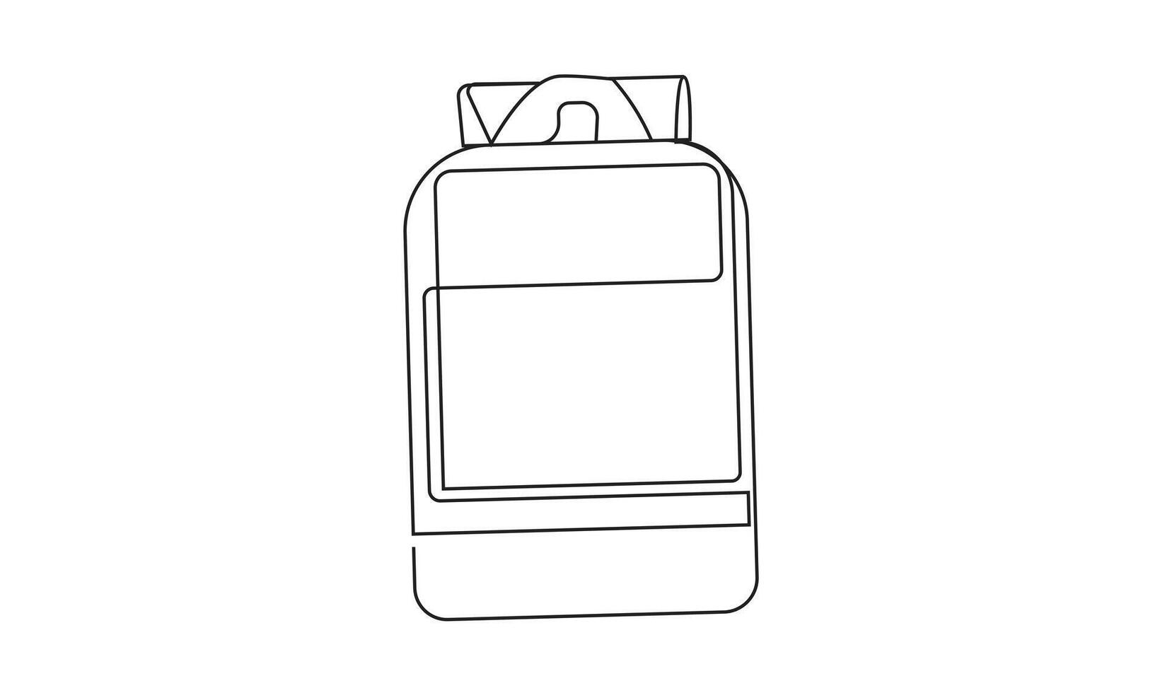 Backpack one line simple drawing isolated on white background concept of travel vector
