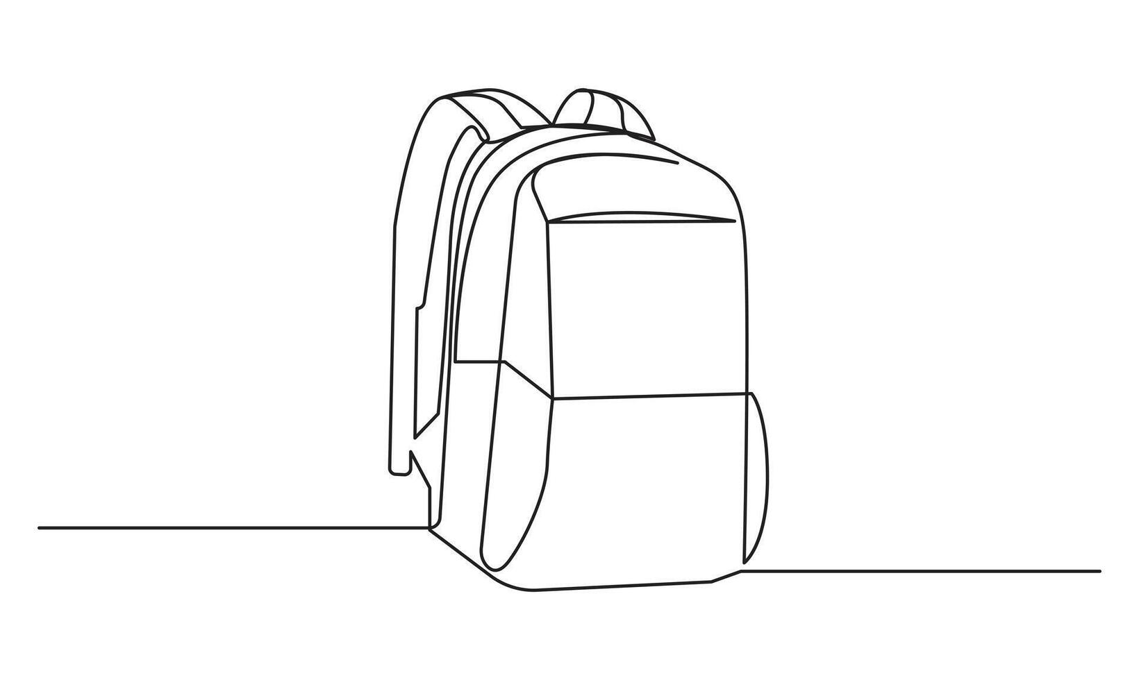Backpack continuous single line simple drawing isolated on white background journey vector