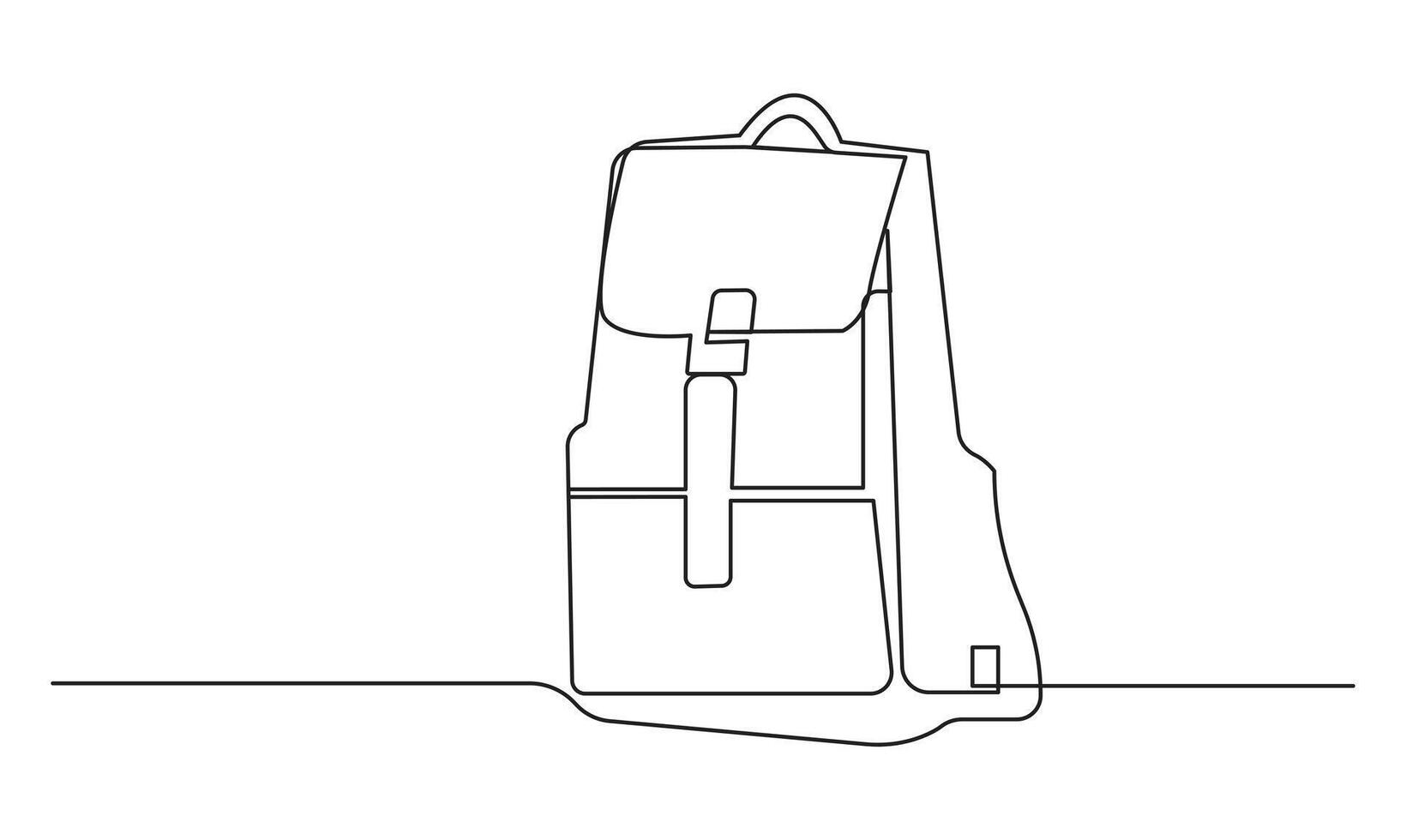 Backpack simple line drawing isolated on white background concept of travel vector