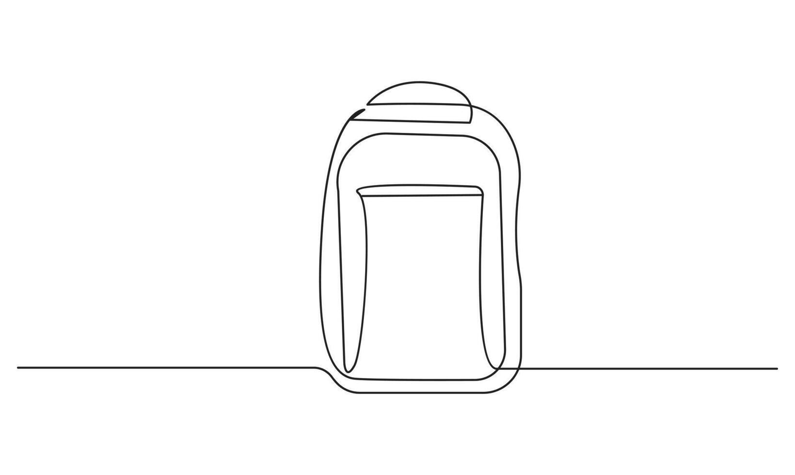 Backpack one line drawing isolated on white background concept of travel vector