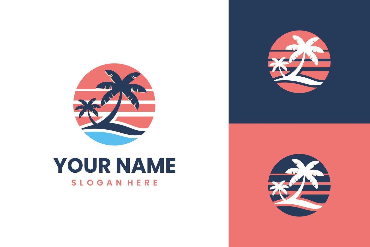 Beach Travel Logo Design Concept vector