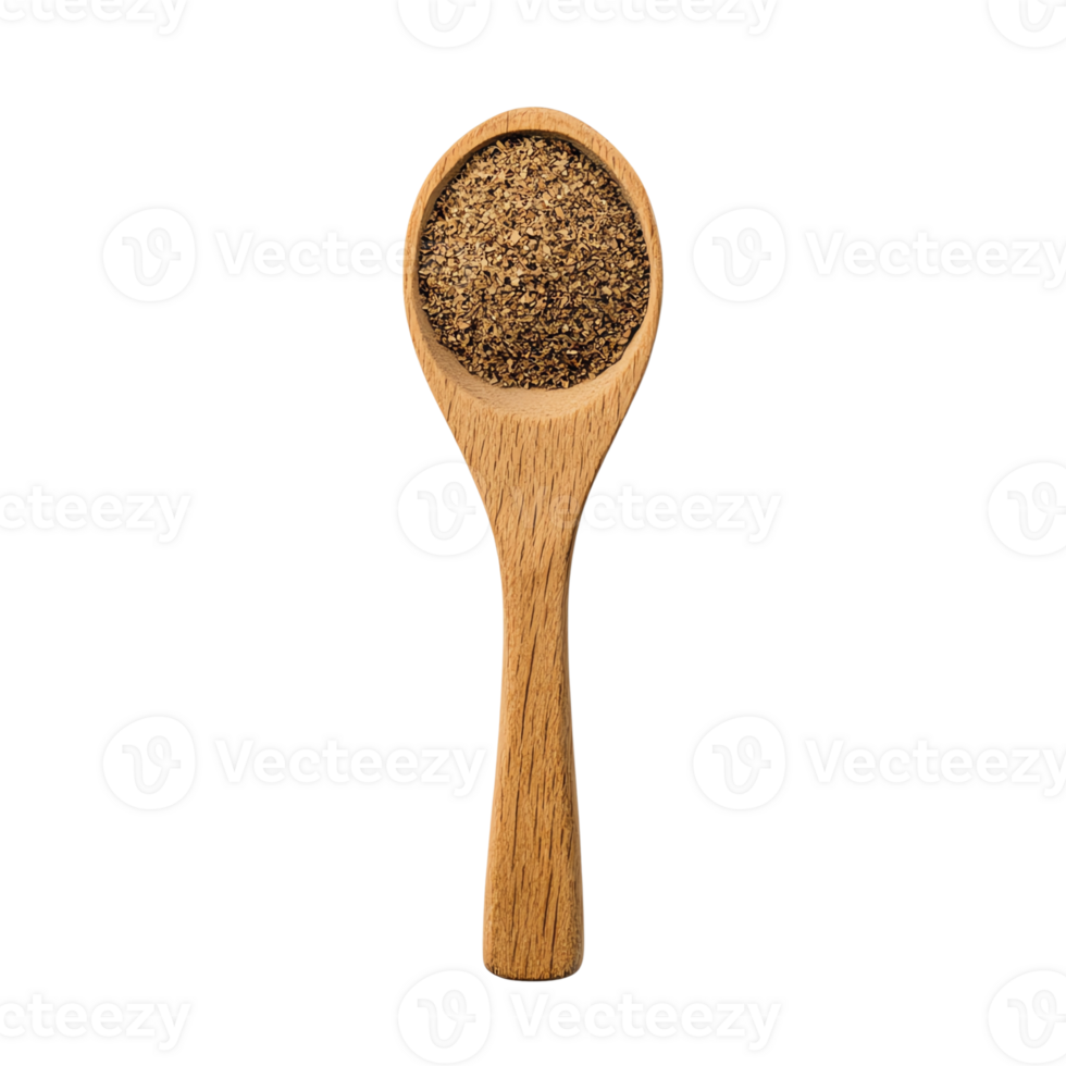 Wooden spoon filled with spices png