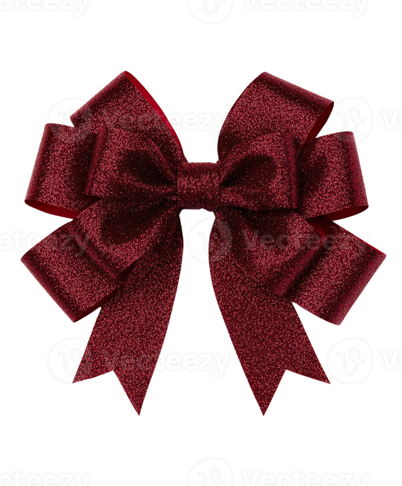 Shiny red gift bow, perfect for festive occasions, isolated png
