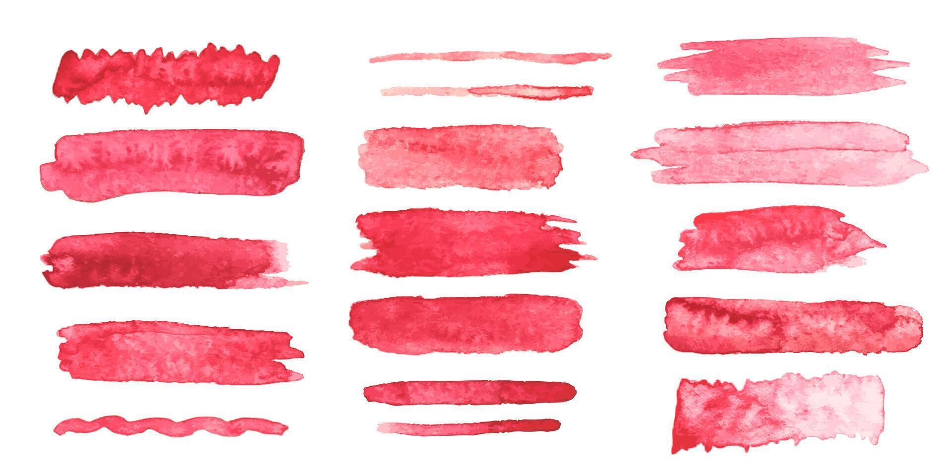 Vivid and Vibrant Red Watercolor Strokes for Unique Artistic Design and Creation vector