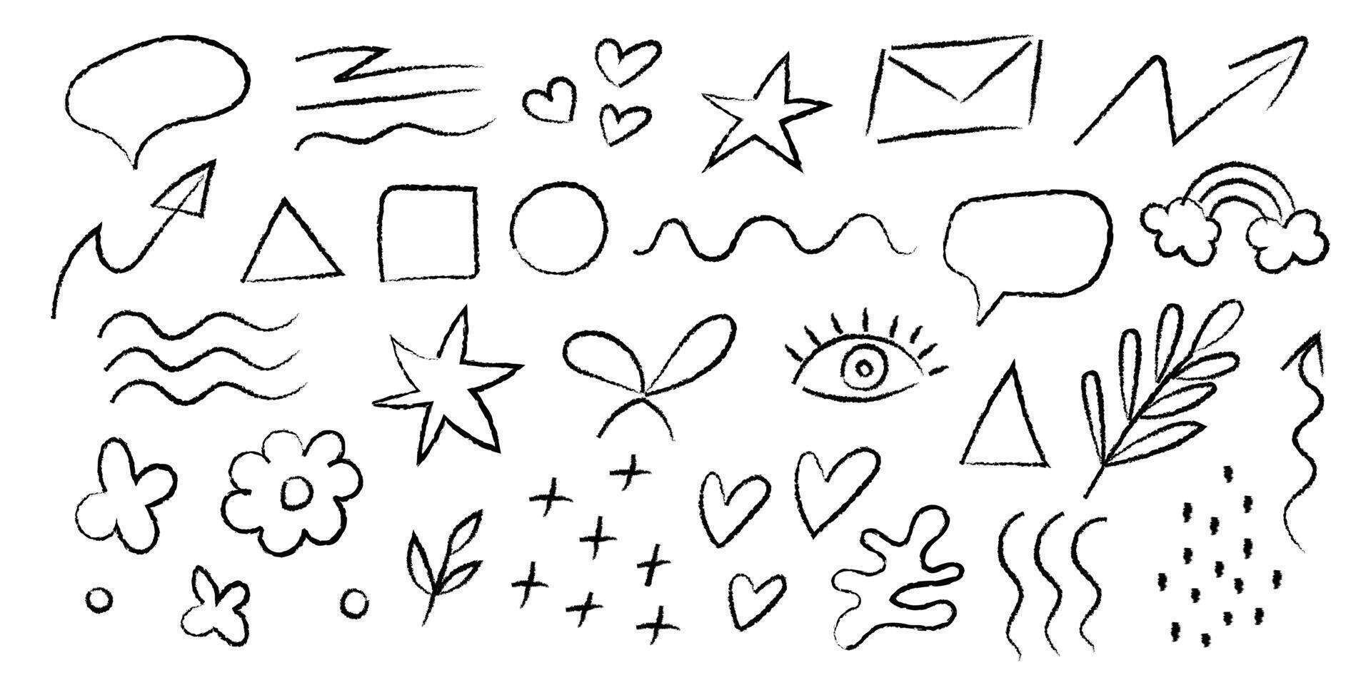 A Diverse Collection of HandDrawn Doodles and Creative Symbols to Inspire You Today vector