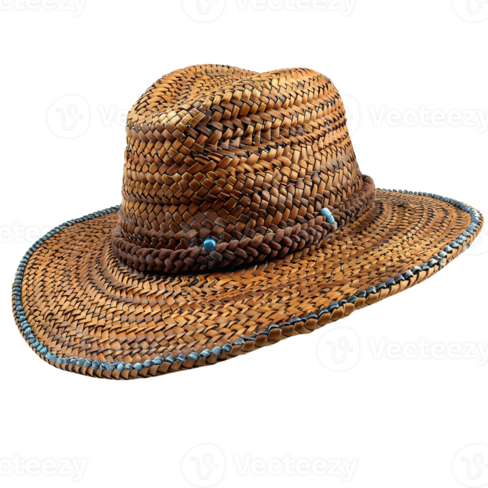 Summer Straw Hat for Sunny Days Isolated on Transparent Background. png