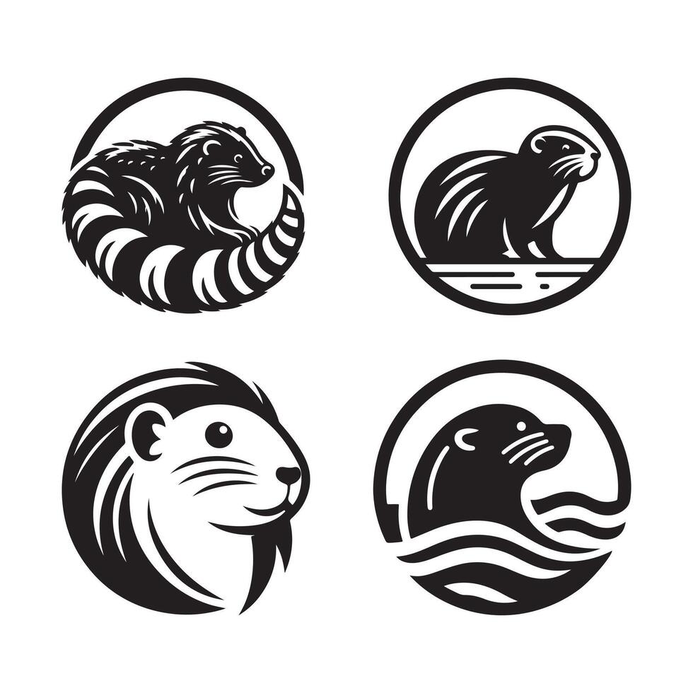 Hutia Profile Silhouette Drawing vector