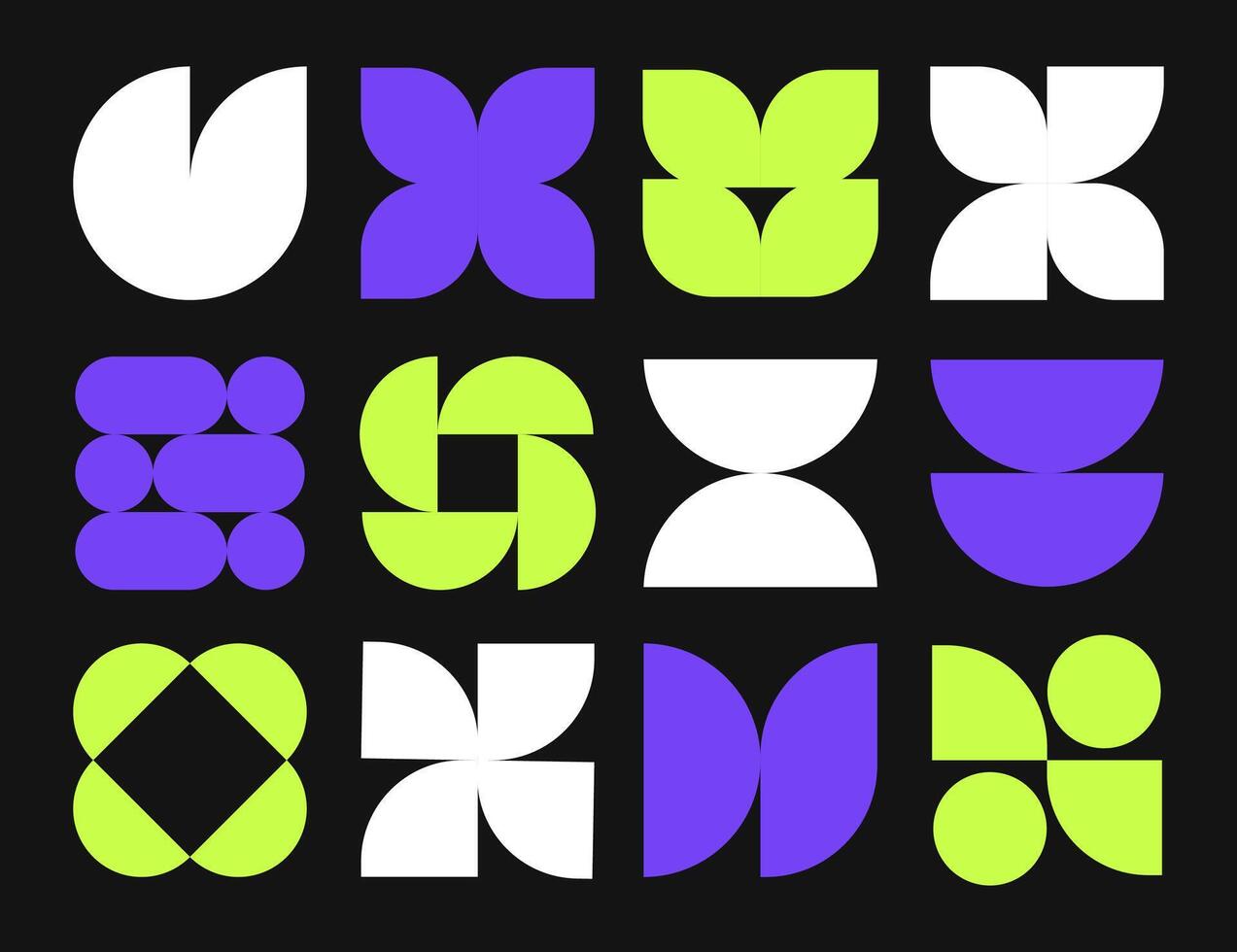 Modern bauhaus retro geometric shapes vector