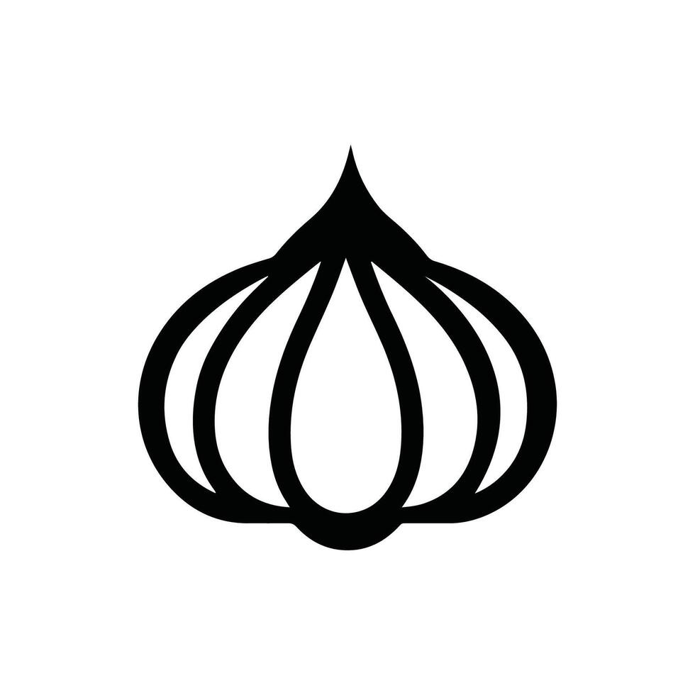 Garlic Silhouette Coloring Page vector
