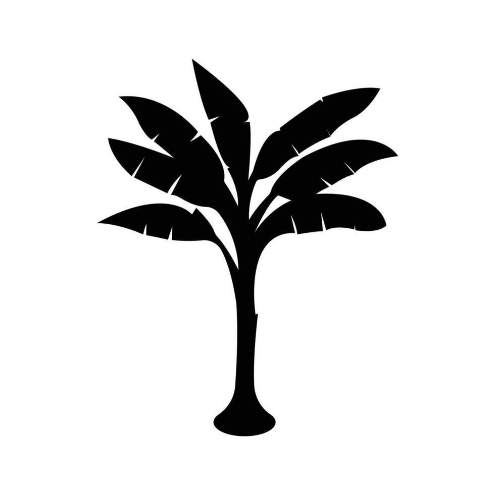 Banana tree silhouette black symbol isolated on white background vector