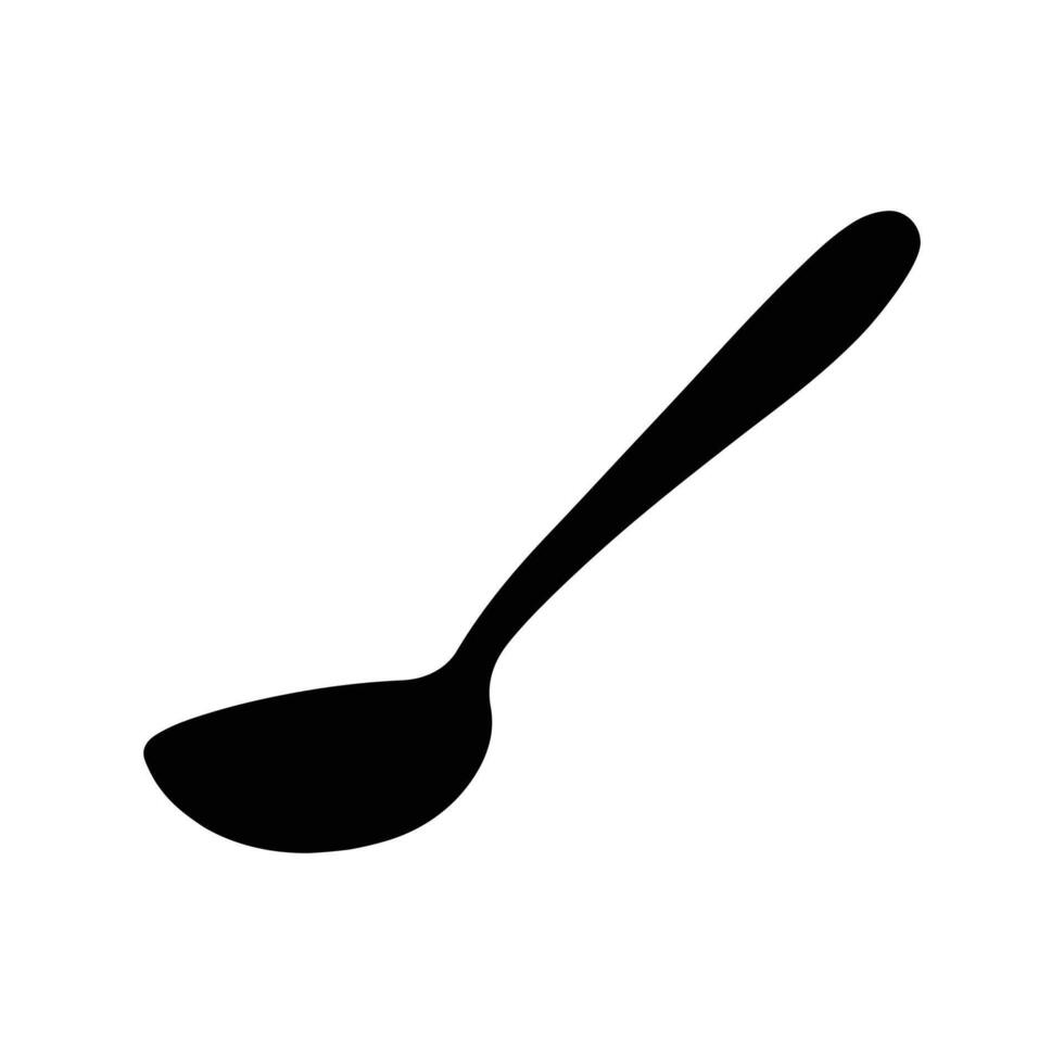 Black spoon silhouette vector