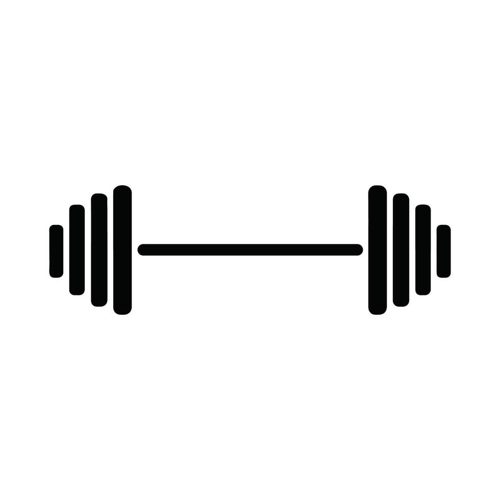 Barbell silhouette isolated symbol vector