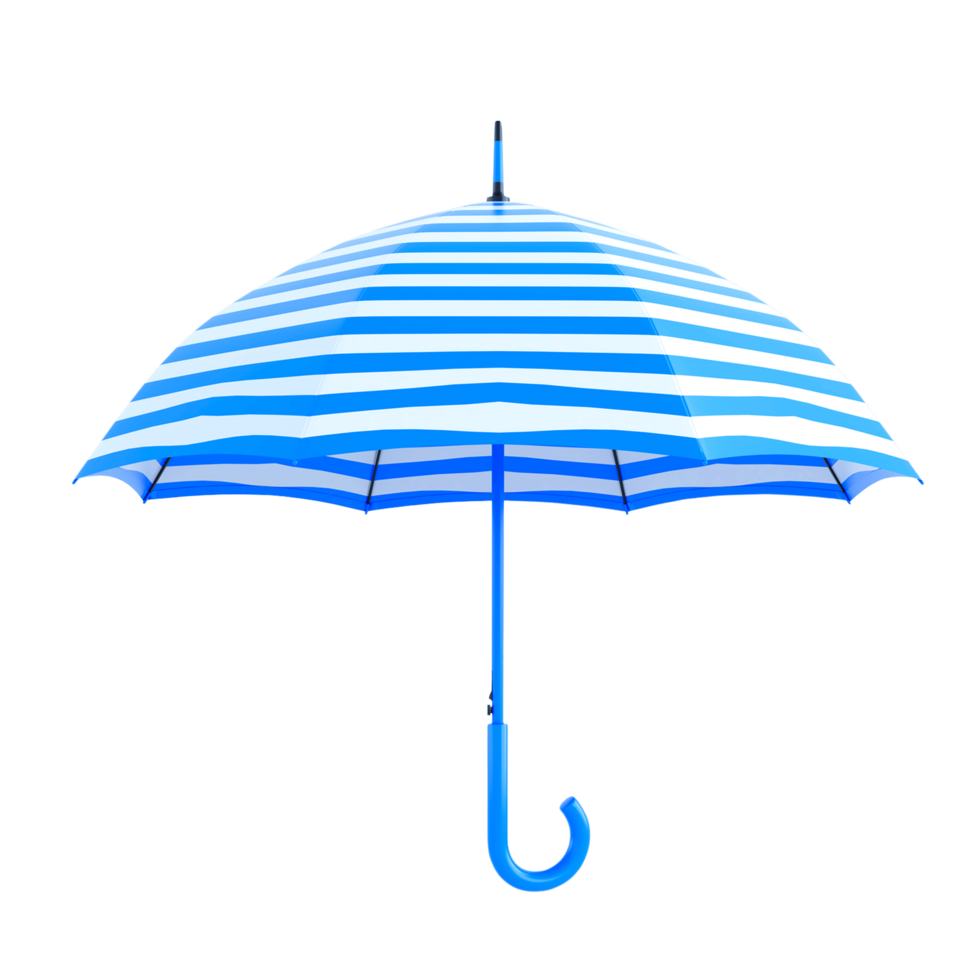 Open Summer classic blue umbrella stick png