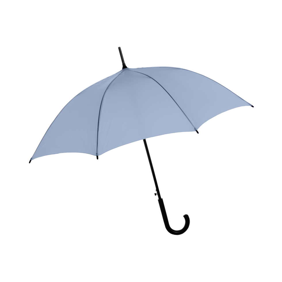 Beautiful open pastel blue umbrella on transparent background png