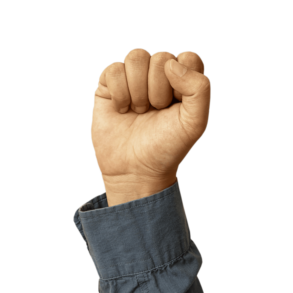 Protest fist hands raised activist. International Labour day, May day png