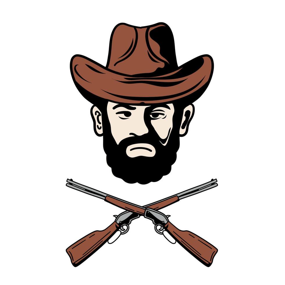 illustration graphic western cowboy design vector