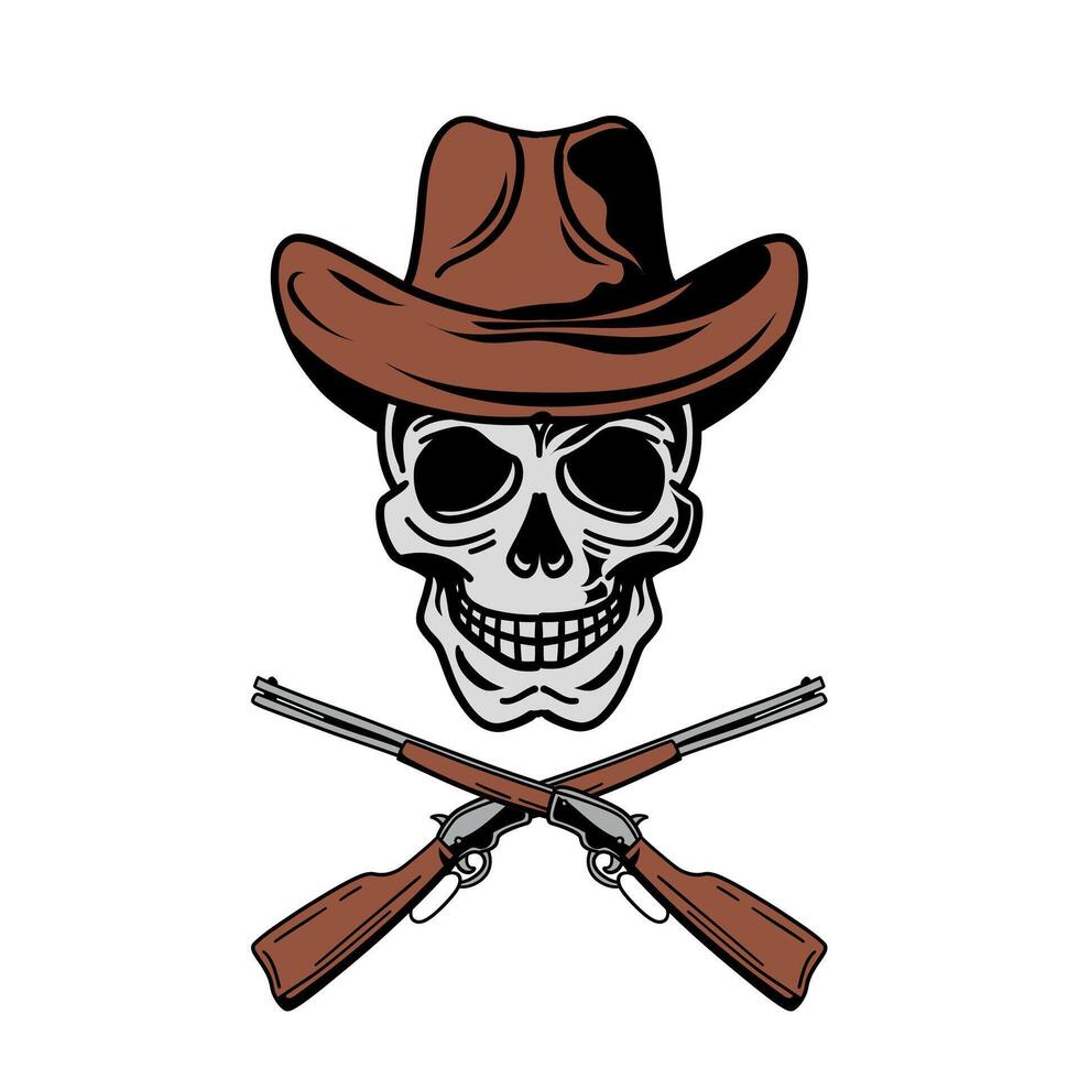 illustration graphic western skull design vector