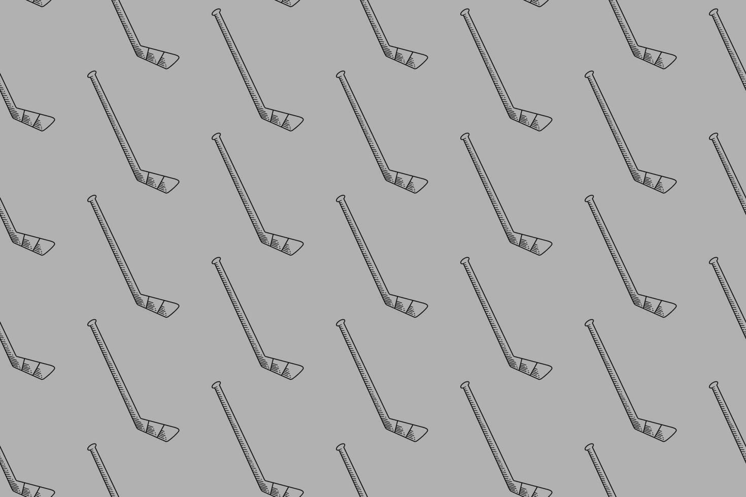 ice hockey stick doodle seamless pattern on grey background. hockey stick and puck symbol engraving pattern background. retro hockey bat and puck background for hockey sport club vector