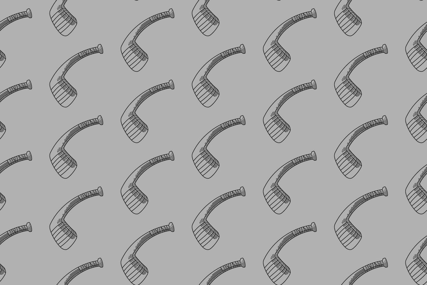 hockey stick paddle doodle seamless pattern on grey background. ice hockey stick bat symbol engraving pattern background. retro hockey stick background for hockey sport club vector