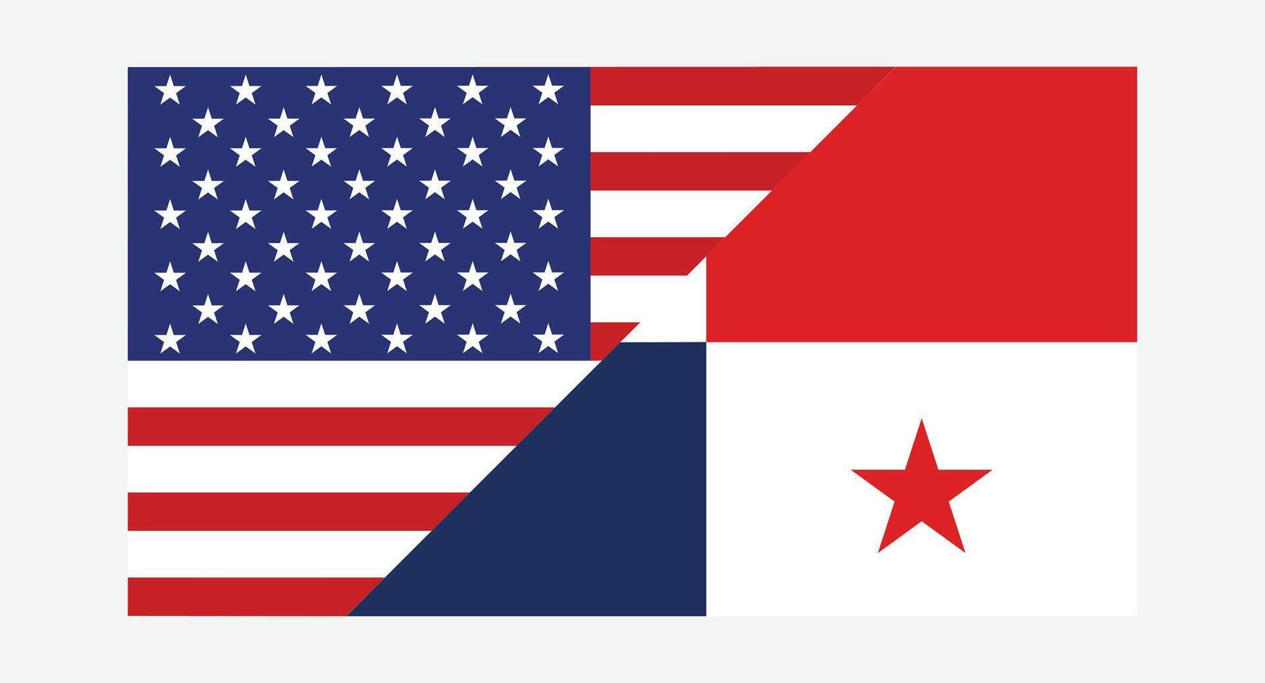 American and Panama Flags Combined, Symbol of International Relations. USA vs Panama Flags. vector