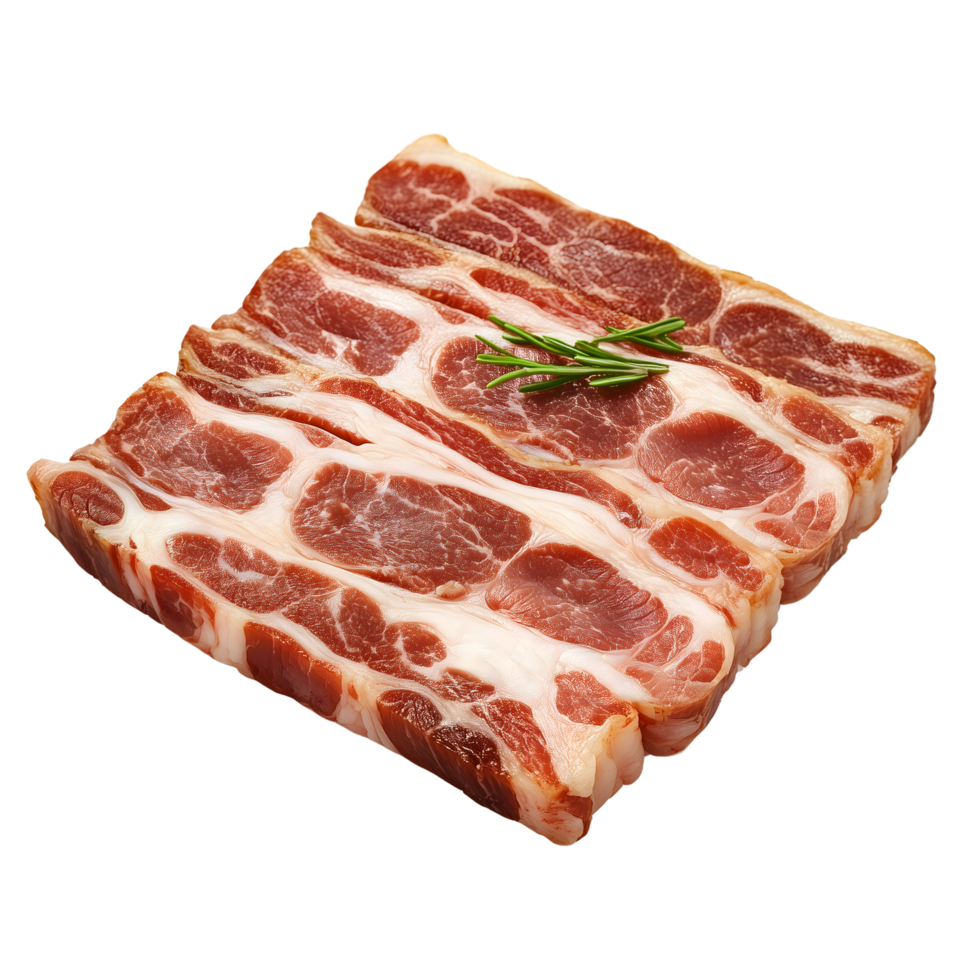Delicious Smoked Pork Belly Slices Gourmet Meat, Appetizing Food Photography png