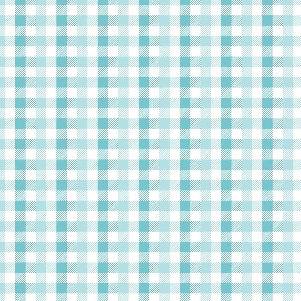 Blue Gingham Check Pattern. Textile design of textured plaid. Checkered fabric pattern swatch for print, tartan, gift wrap, textiles, checkered background for tablecloth. Stripes crossed vector