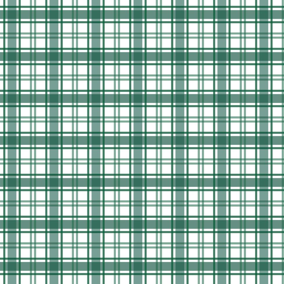 Green Gingham Checkered Pattern. Textile design of textured plaid. Checkered fabric pattern swatch for print, tartan, gift wrap, textiles, checkered background for tablecloth. Stripes crossed vector