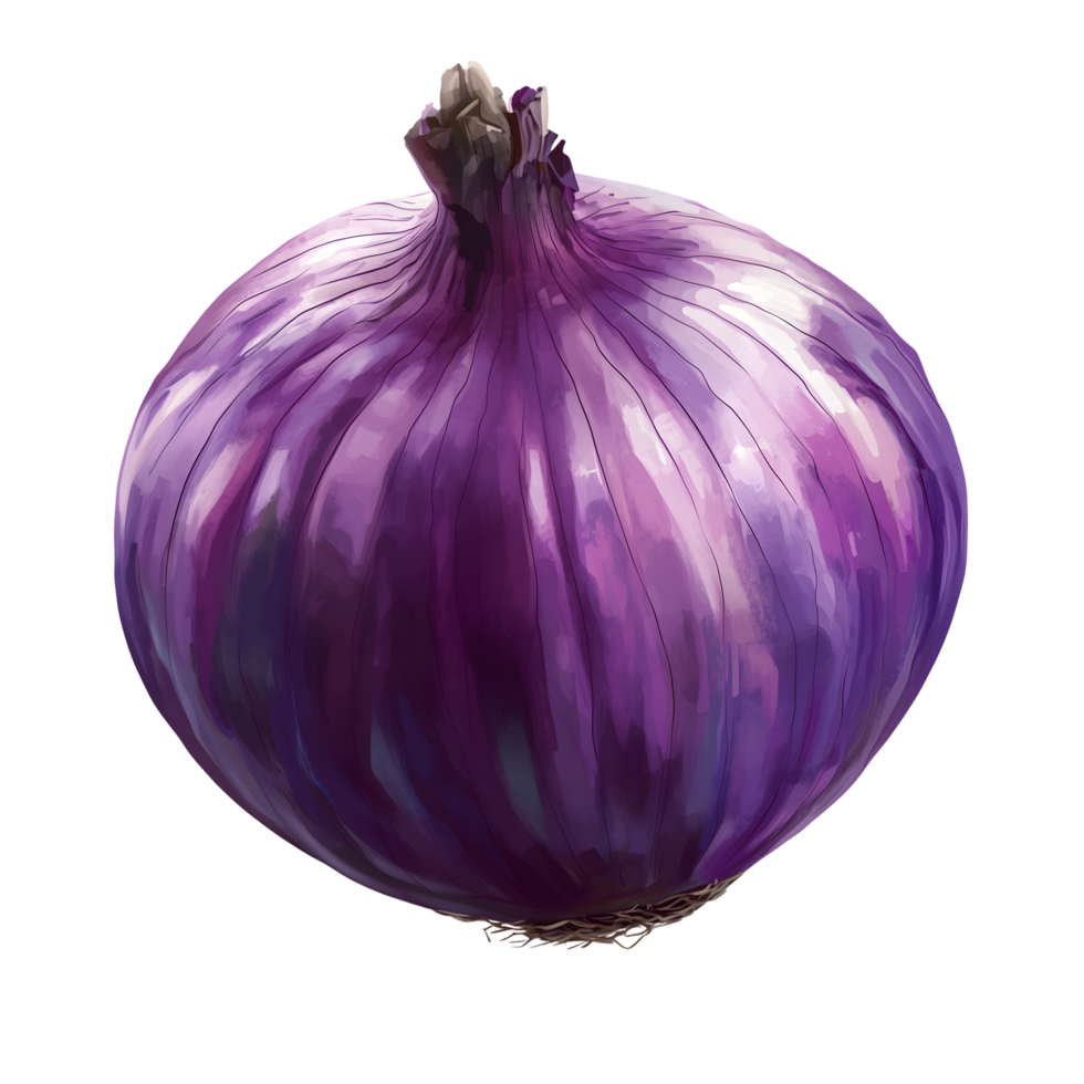 Single Red Onion with Transparent Background Detailed Vegetable Still Life png