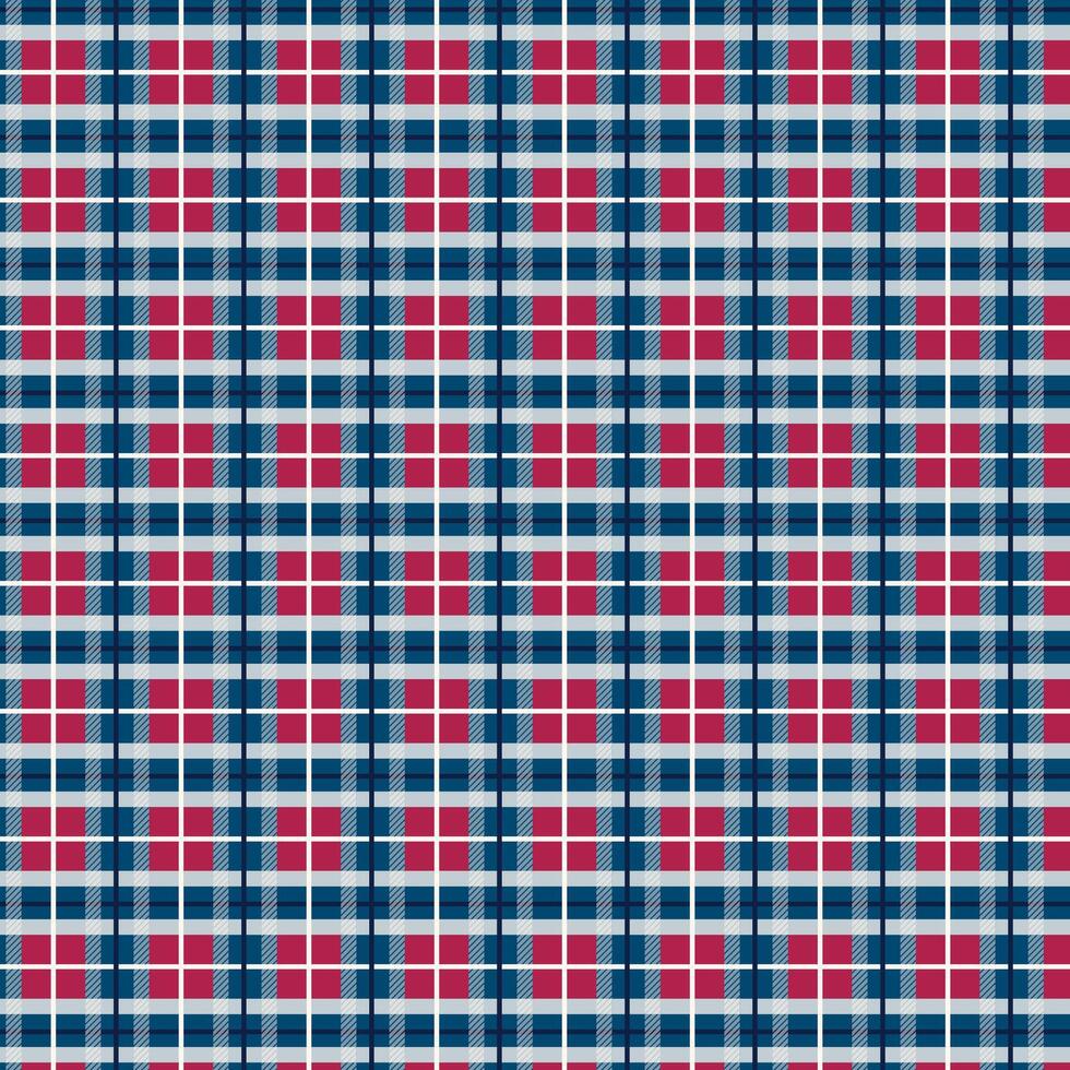 Gingham Checkered Pattern. Textile design of textured plaid. Checkered fabric pattern swatch for print, tartan, gift wrap, textiles, checkered background for tablecloth. Stripes crossed plaid texture vector