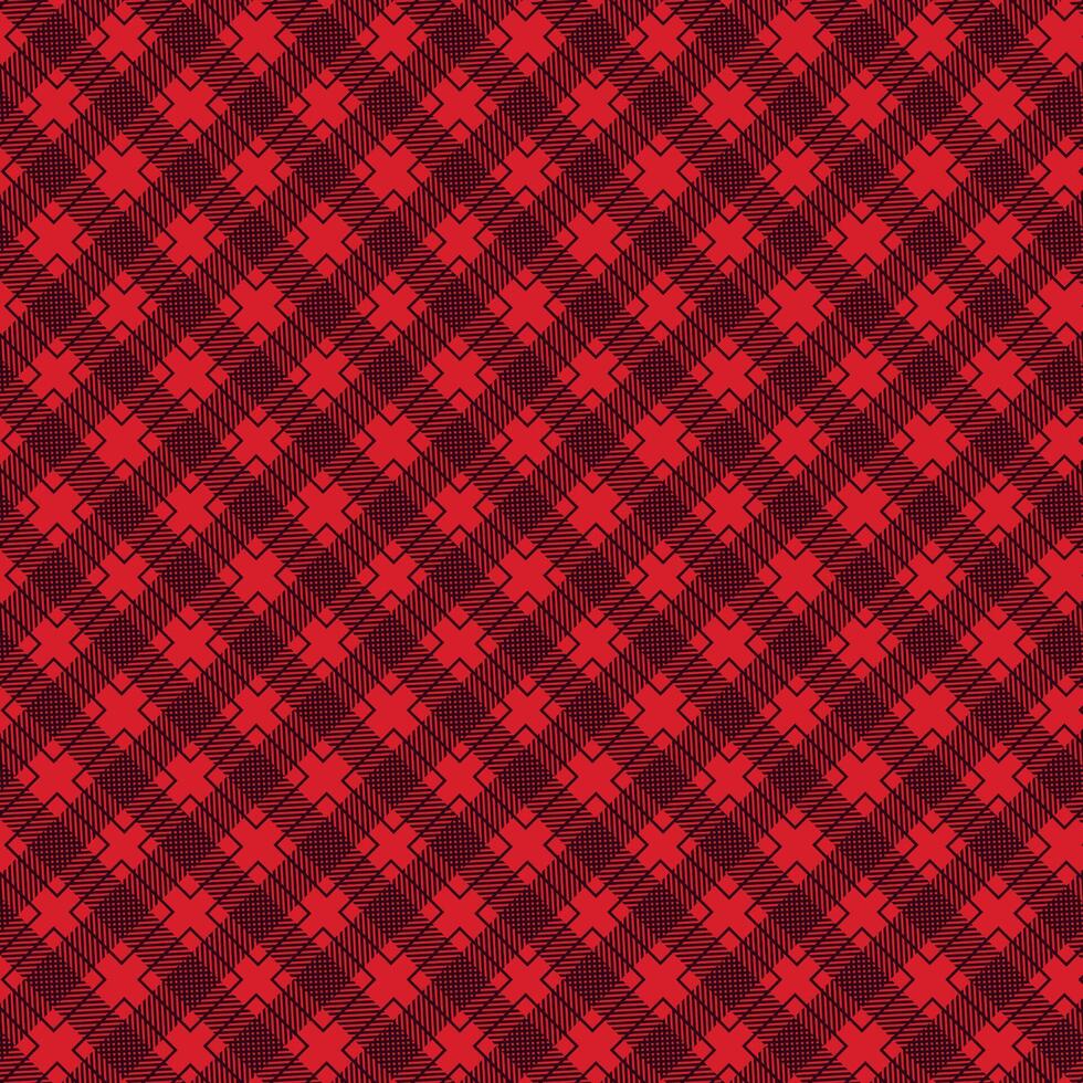 Red Gingham Checkered Pattern. Textile design of textured plaid. Checkered fabric pattern swatch for print, tartan, gift wrap, textiles, checkered background for tablecloth. Fabric plaid texture vector