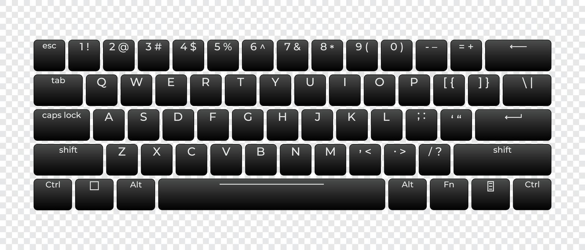 Computer keyboard layout template with letters for graphic use. Modern computer keyboard. illustration vector