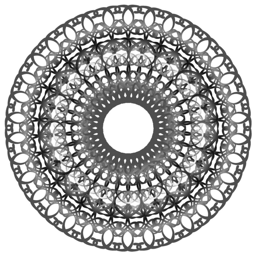 Round abstract lace pattern gray color white background vector