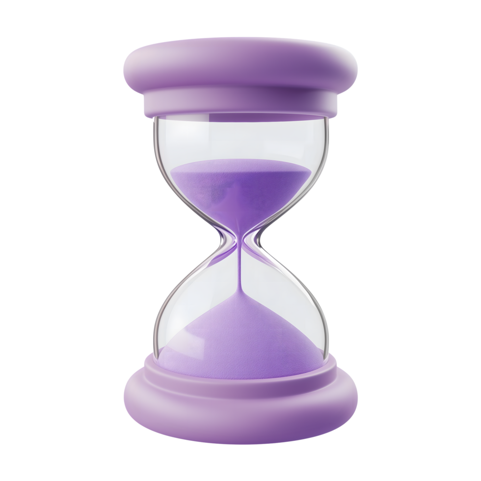 Purple Hourglass with Transparent Body on a Transparent Background Render Design png