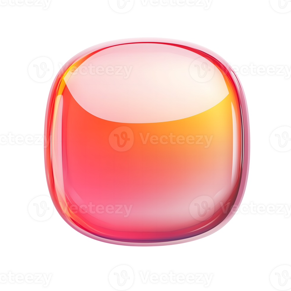 Glossy Button Icon with Transparent Backdrop, Red, Orange and White Colors png