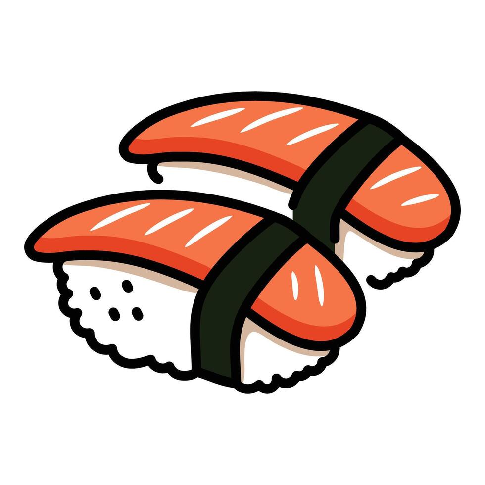 salmon sushi illustration vector