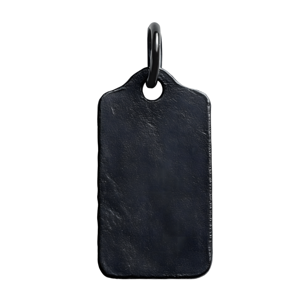 Dark Metal Tag Pendant with Ring on Transparent Background for Custom Design png