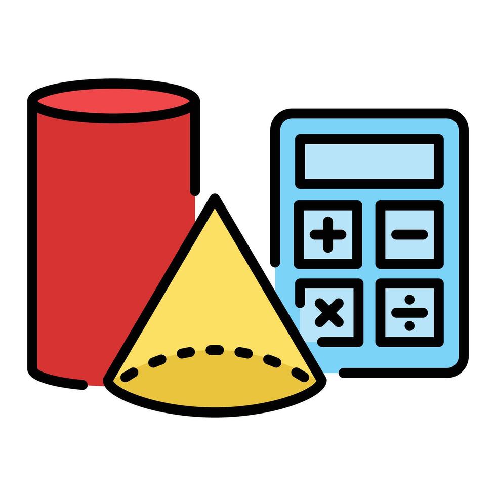 Math color icon vector