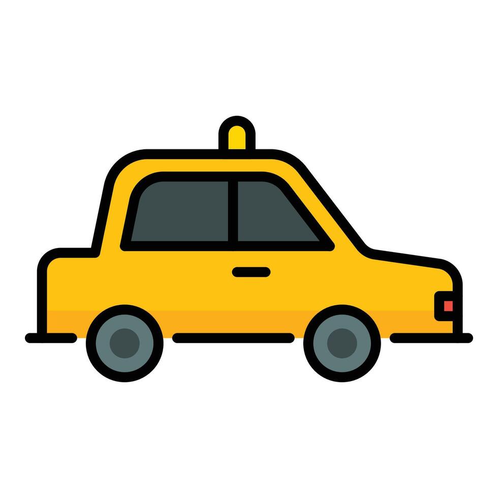 A yellow cab color icon, symbolizing urban transportation, ride-hailing services, and convenient travel vector