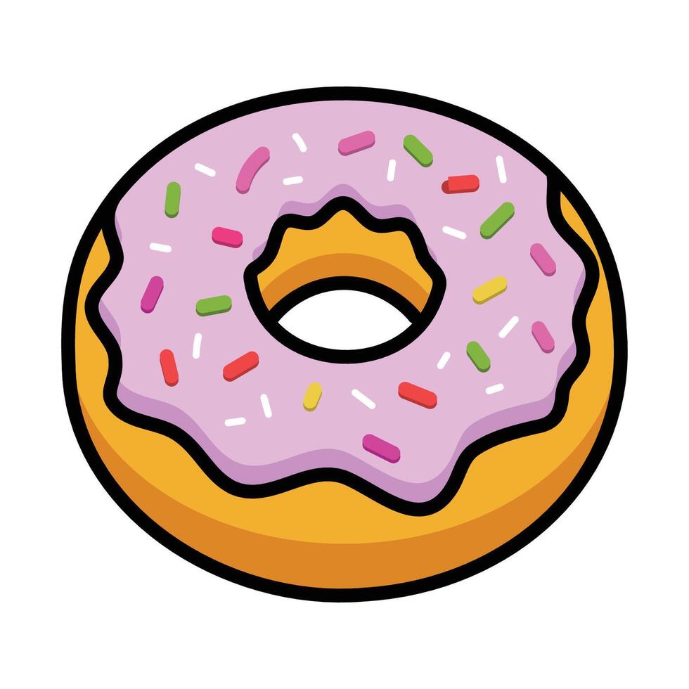 doughnut with pink toppings vector
