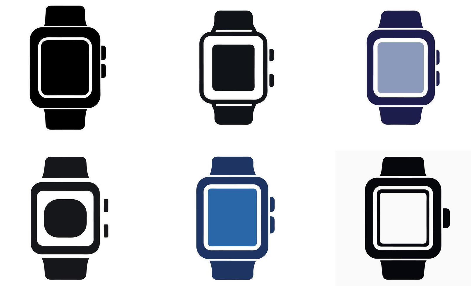 silhouette Smartwatch Icons vector