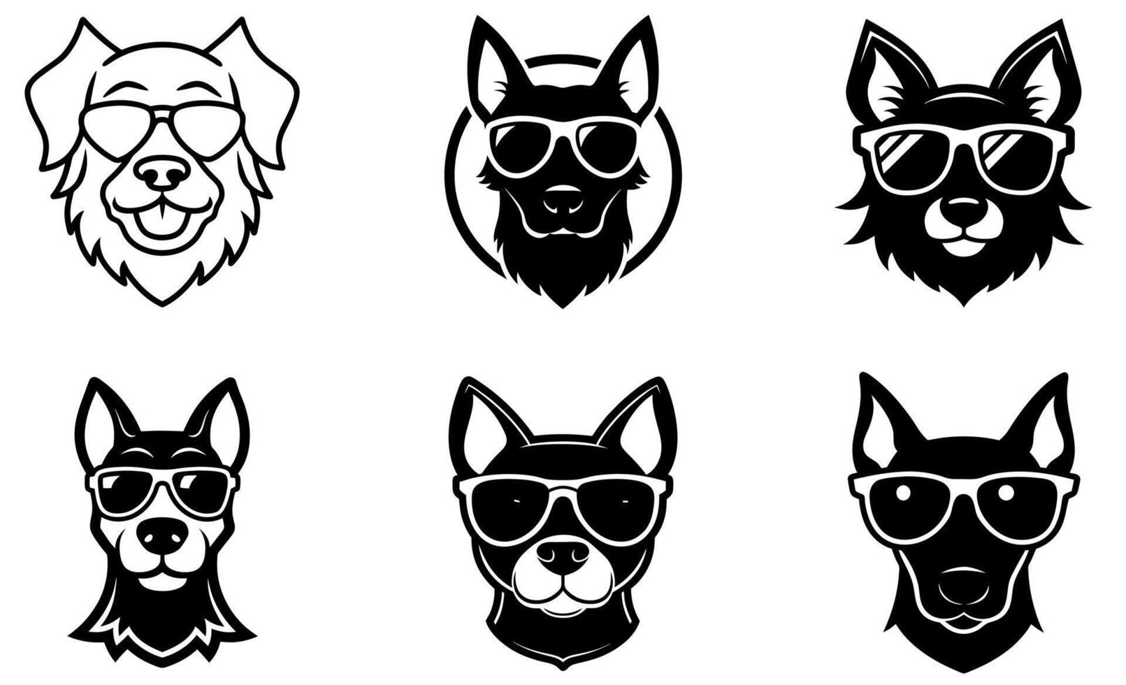 Cool Dogs in Sunglasses vector