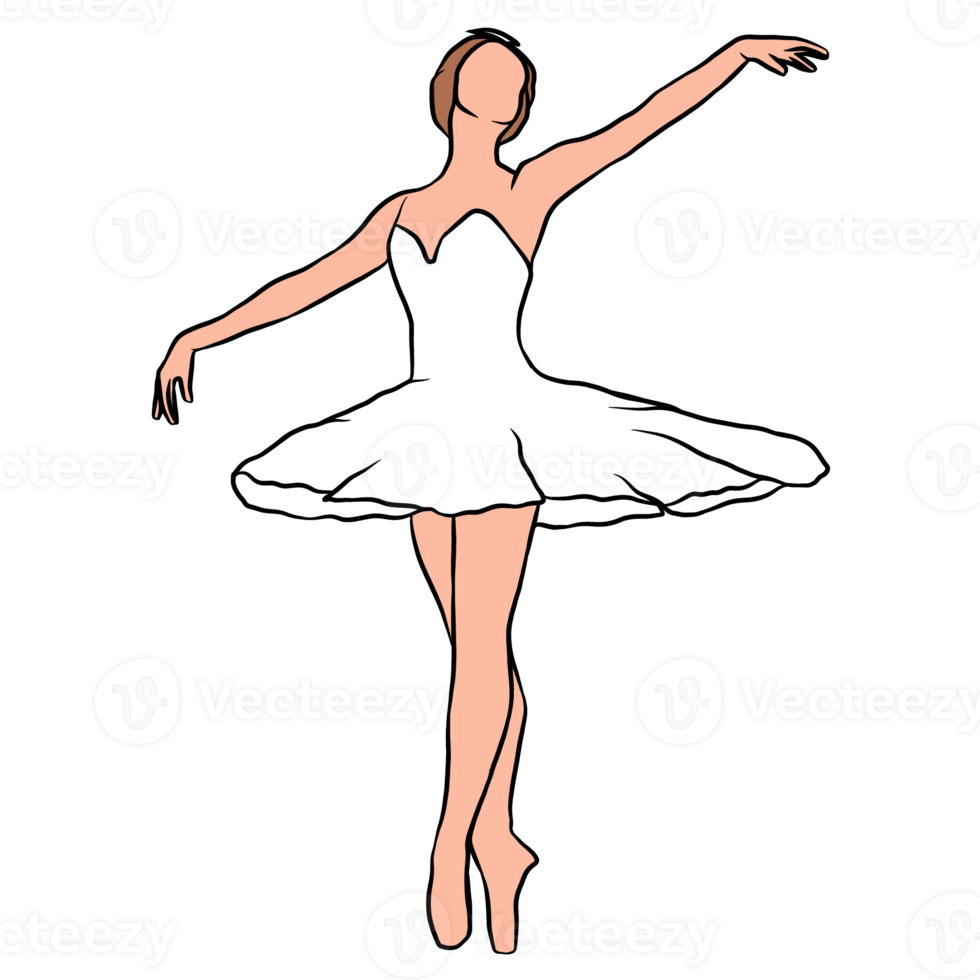 ballet dancer position ballerina female modern dance flat illustration pose swan png