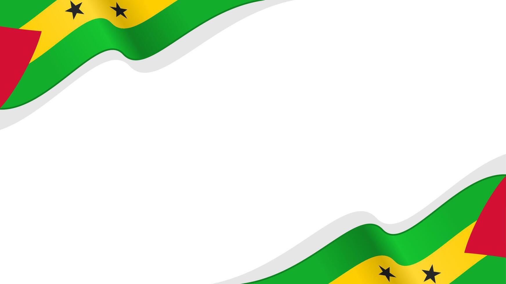 wavy Sao Tome and Principe flag frame background with copy space for text. for national day vector
